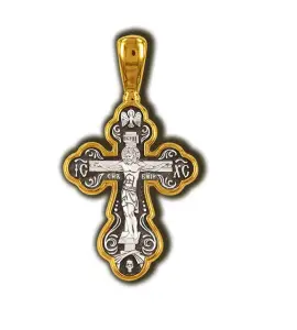 Серебряная подвеска черненое и позолоченное 925 пробы
