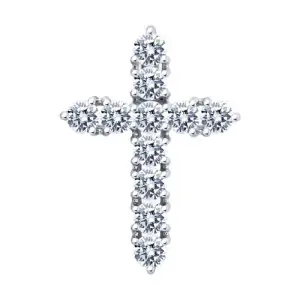 Серебряная подвеска  родированное серебро 925 пробы с фианитом