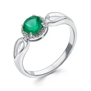Серебряное кольцо  родированное серебро 925 пробы с фианитом