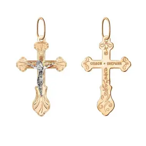 Золотая подвеска из красного и белого золота 585 пробы