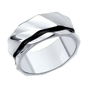 Серебряное кольцо черненое серебро 925 пробы с эмалью