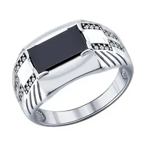 Серебряное кольцо  родированное серебро 925 пробы с фианитом