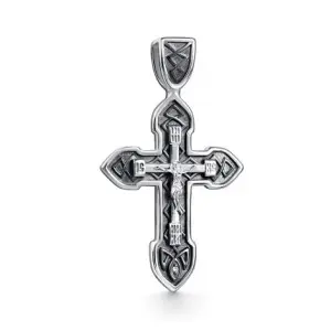 Серебряная подвеска черненое серебро 925 пробы с бриллиантом