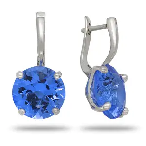 Серебряные Женские серьги черненое серебро 925 пробы с топазом