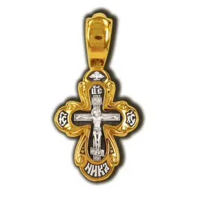 Серебряная подвеска черненое и позолоченное 925 пробы