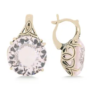Серебряные Женские серьги черненое серебро 925 пробы с кварцем