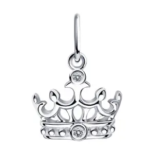 Серебряная подвеска  родированное серебро 925 пробы с фианитом
