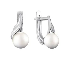 Серебряные Женские серьги  родированное серебро 925 пробы с жемчугом
