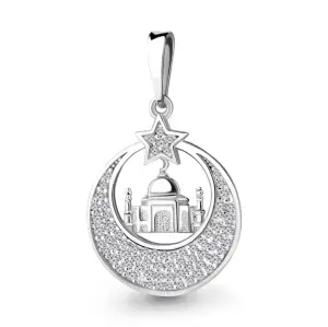 Серебряная подвеска  родированное серебро 925 пробы с фианитом