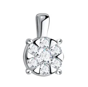 Серебряная подвеска  родированное серебро 925 пробы с фианитом