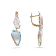 Золотые Женские серьги из красного золота 585 пробы с аметистом
