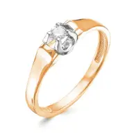 золотое Помолвочные кольца из красного и белого золота 585 пробы с бриллиантом