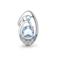 Серебряная подвеска  родированное серебро 925 пробы с топазом