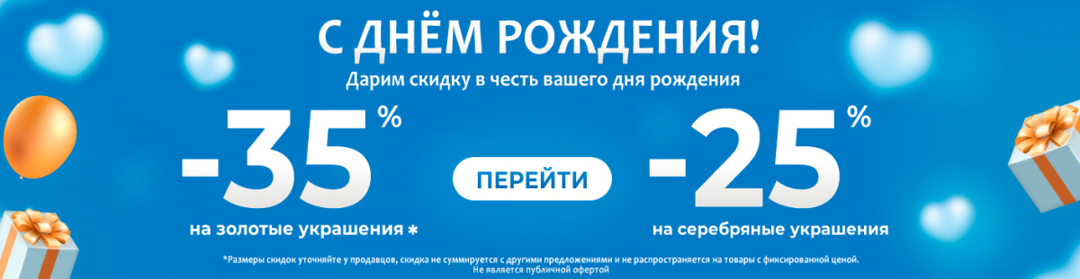 Скидка в день рождения покупателя Скидка в день рождения покупателя